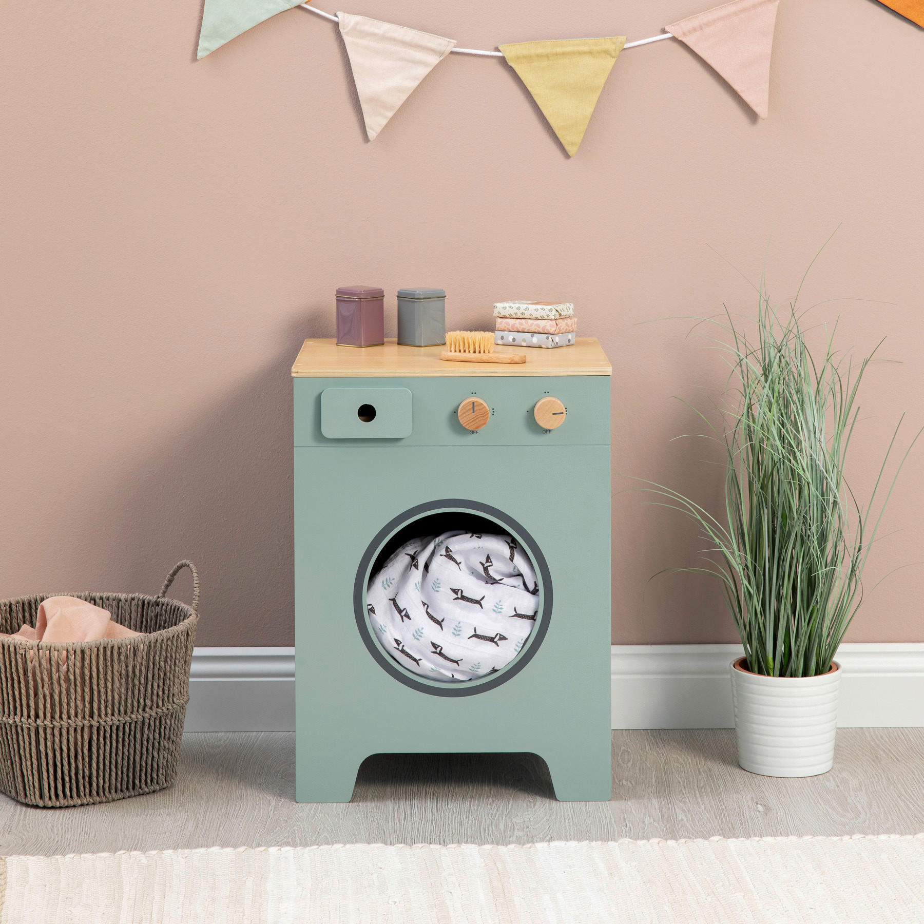 KINDERKÜCHE MIX & MATCH - Salbeigrün/Naturfarben, Basics, Holz/Holzwerkstoff (35/31,5/48cm) - MUSTERKIND