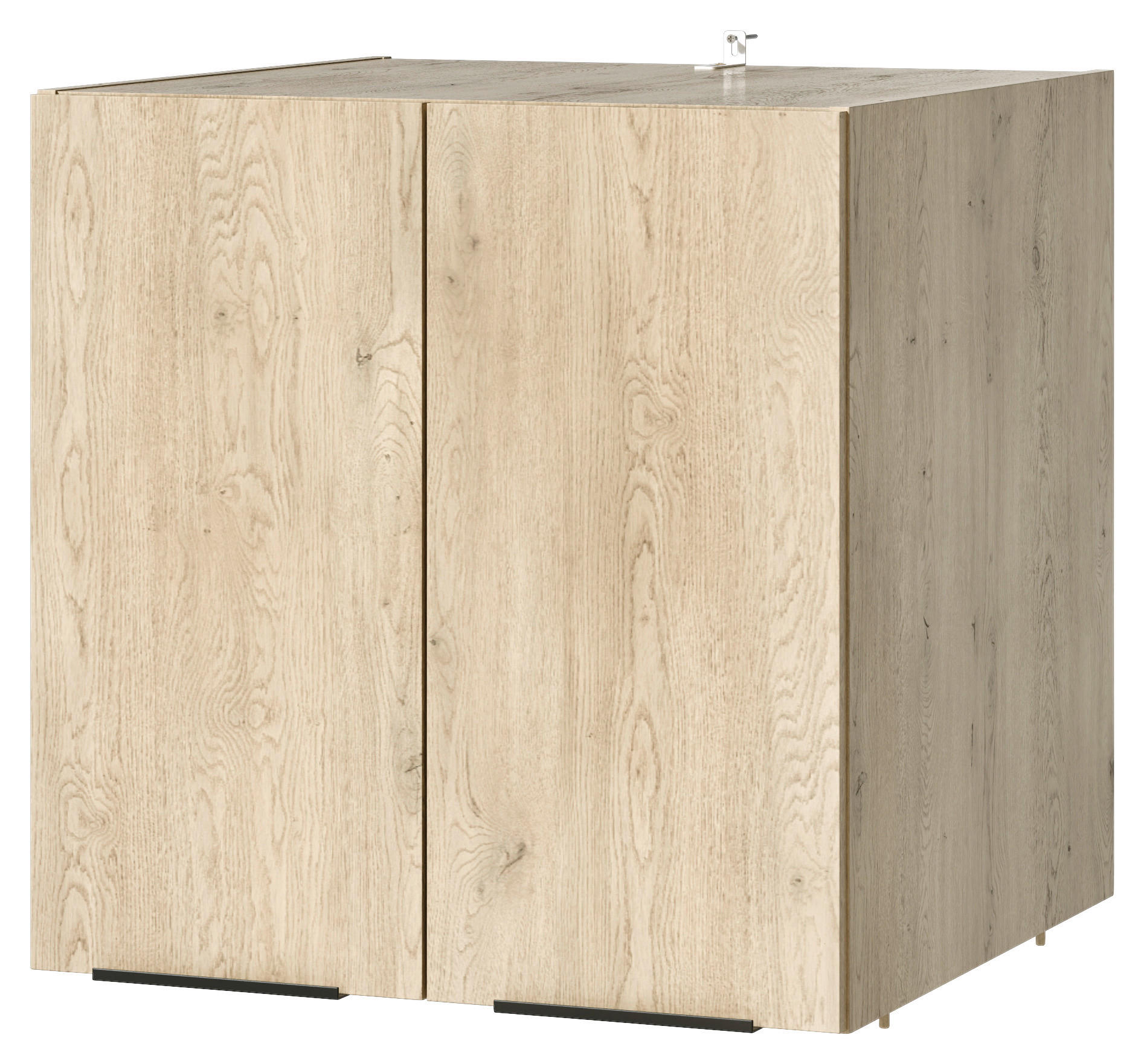 AUFSATZSCHRANK 70/70/68 cm   - Eichefarben/Schwarz, Basics, Holzwerkstoff/Metall (70/70/68cm) - MID.YOU