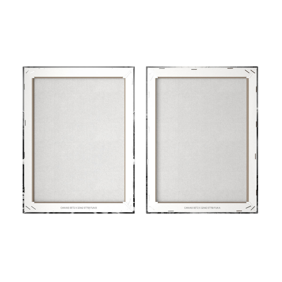 BILDERSET - Hellgrau/Schwarz, Basics, Holz/Textil (2x32/42cm)