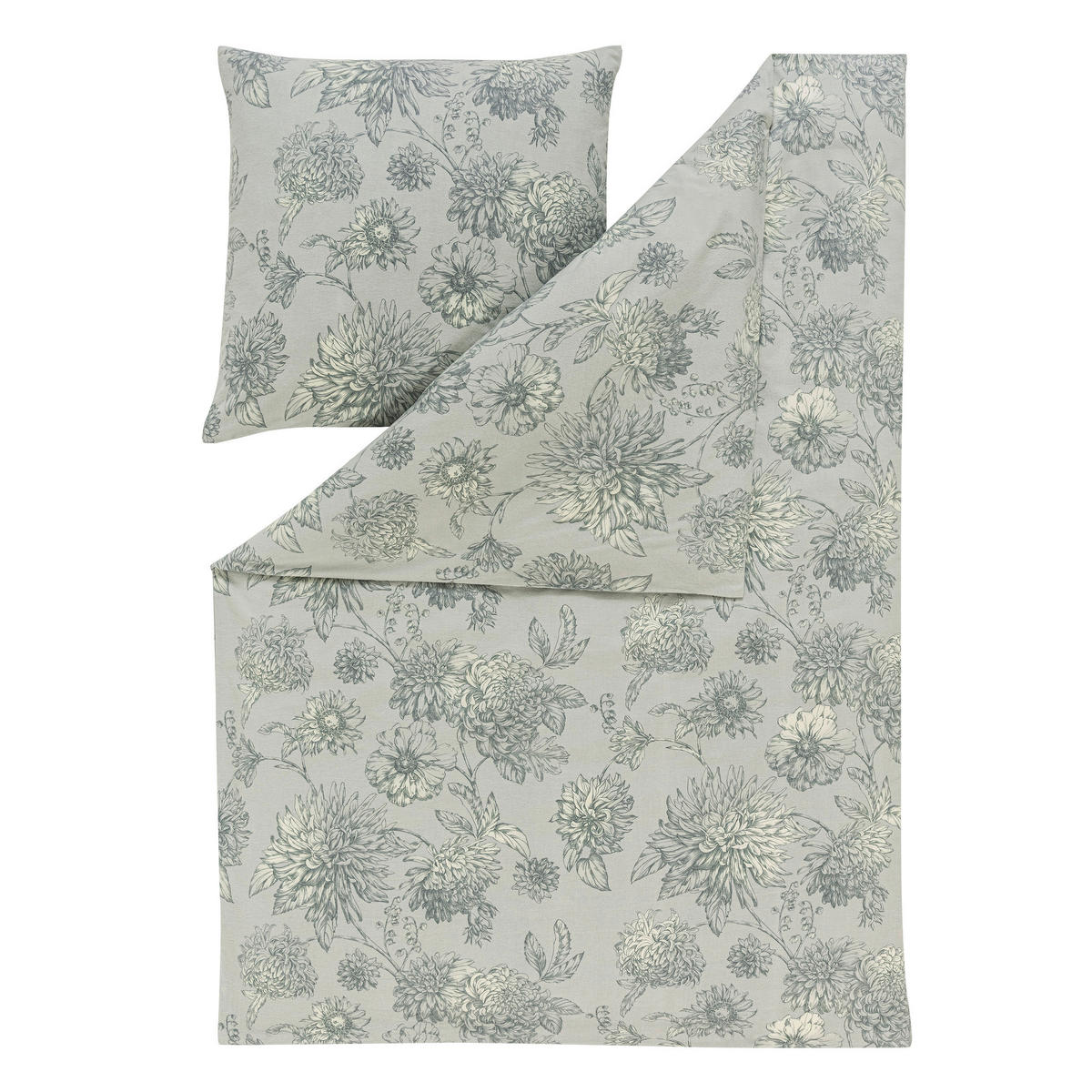 BETTWÄSCHE Atelier Flanell 135/200 cm  - Salbeigrün, Design, Textil (135/200cm) - Estella