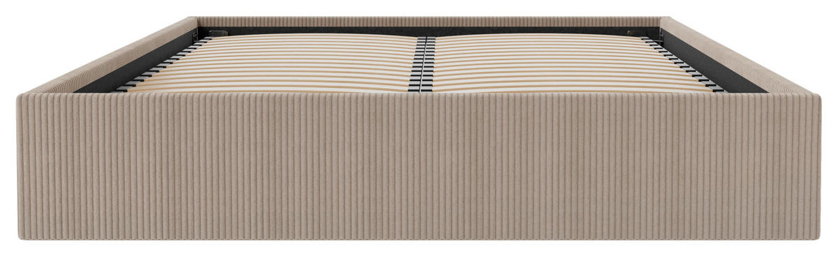 POLSTERBETT Bettkasten, Lattenrost 160/200 cm  in Cappuccino  - Schwarz/Cappuccino, Design, Holz/Textil (160/200cm) - Boxxx