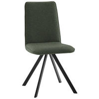 STUHL   Webstoff  Schwarz, Graugrün  - Schwarz/Graugrün, Design, Textil/Metall (47/92/60cm) - Cantus