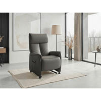 RELAXSESSEL TV CREMONA COMFORT E L3 Echtleder Kopfteilverstellung, Fußteilverstellung, Rücken echt    - Anthrazit/Schwarz, Basics, Leder/Kunststoff (76/114/84cm) - Sit & More
