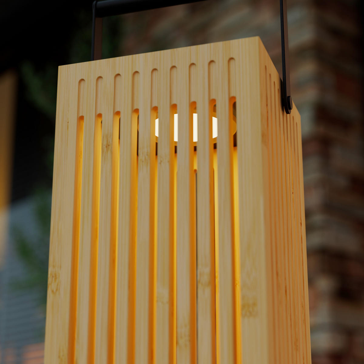 SOLARLEUCHTE - Schwarz, Design, Holz/Kunststoff (12/12/24cm) - Ambia Garden