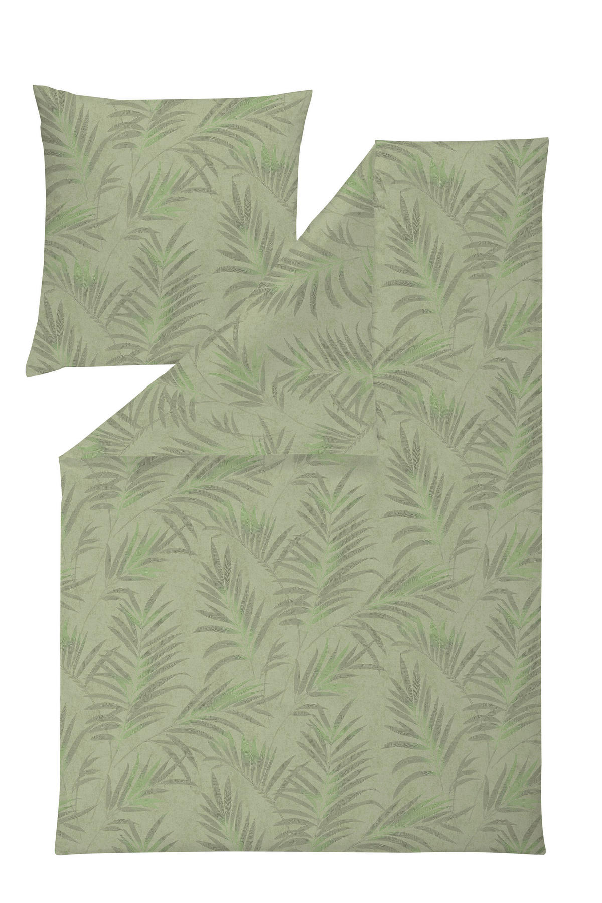 BETTWÄSCHE KENO Satin 135/200 cm  - Grün, Basics, Textil (135/200cm) - Estella