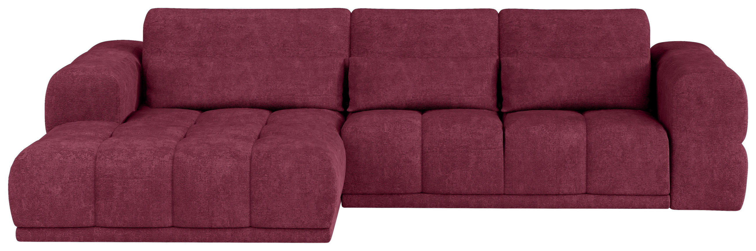 HÖRNSOFFA i chenille mörkröd  - mörkröd/svart, Klassisk, textil/plast (203/290cm) - MID.YOU