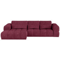 HÖRNSOFFA i chenille mörkröd  - mörkröd/svart, Klassisk, textil/plast (203/290cm) - MID.YOU