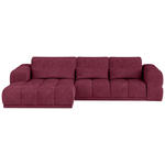 ECKSOFA in Chenille Dunkelrot  - Schwarz/Dunkelrot, KONVENTIONELL, Kunststoff/Textil (203/290cm) - Carryhome