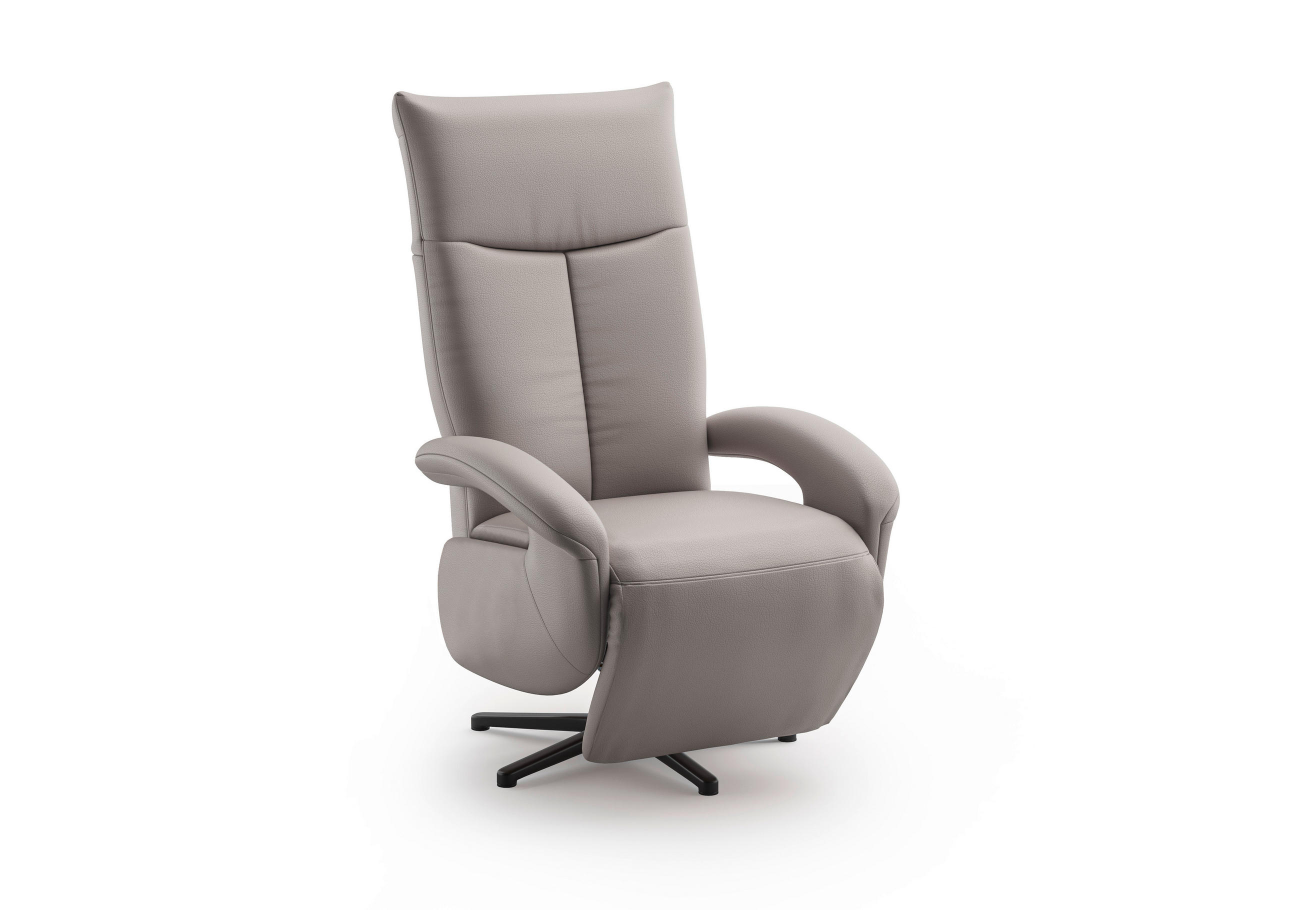 SESSEL in Echtleder Hellgrau  - Hellgrau/Schwarz, KONVENTIONELL, Leder/Metall (74/112/82cm) - Sit & More