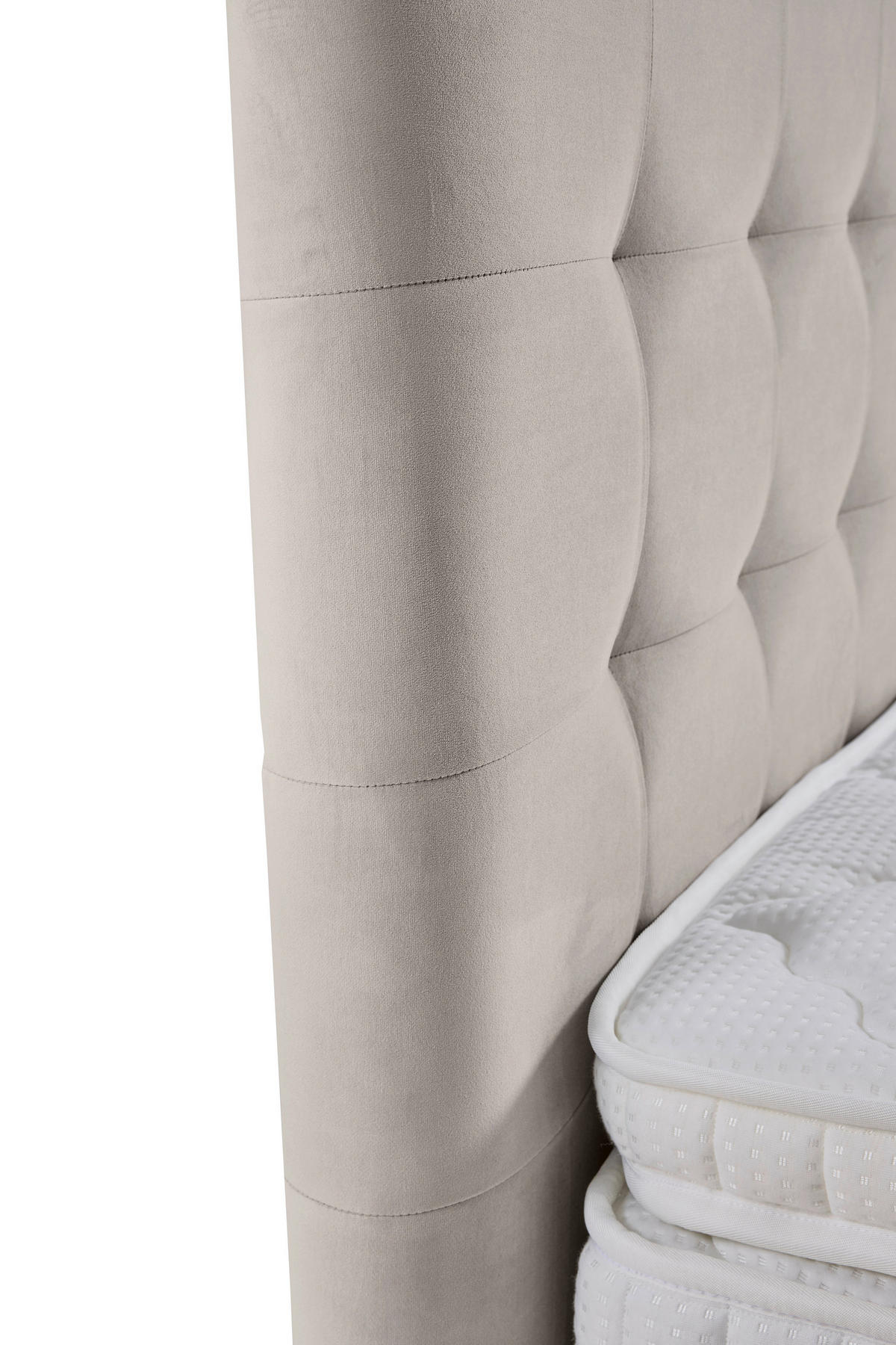 Boxspring, 140/200 cm, crem - crem/culoare natur, Modern, metal/textil (140/200cm) - MID.YOU