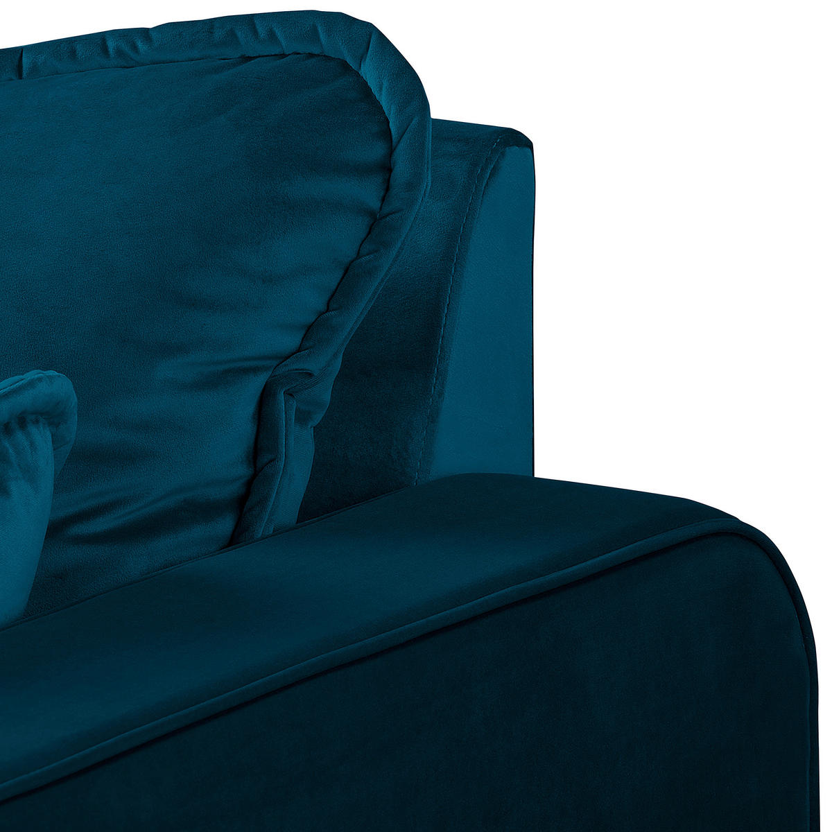 3-SITZER-SOFA in Mikrofaser Blau  - Wengefarben/Blau, Design, Holz/Textil (193/86/87cm) - Livetastic