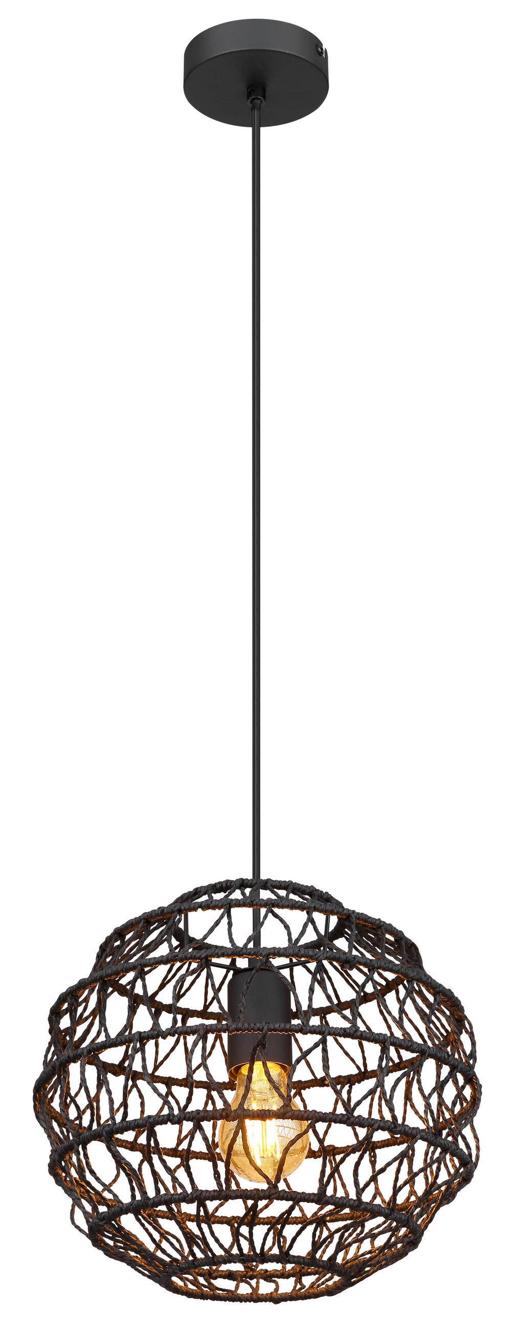 HÄNGELEUCHTE 29/120 cm    - Schwarz, Basics, Papier/Kunststoff (29/120cm) - Globo