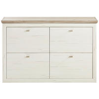 BILLENŐS CIPŐSSZEKRÉNY 140/92/22,5 cm  - nikkelszínű/fehér, Lifestyle, faalapú anyag/fém (140/92/22,5cm) - Hom`in