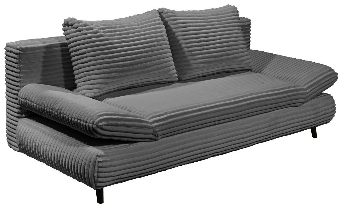 SCHLAFSOFA in Cord Anthrazit  - Anthrazit/Schwarz, Konventionell, Holz/Textil (212/88/101cm) - MID.YOU