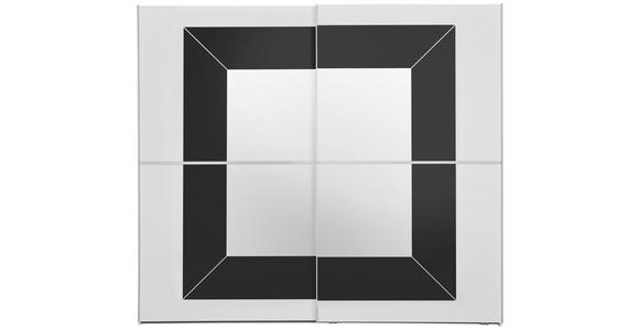 SCHWEBETÜRENSCHRANK in Grau, Weiß - Alufarben/Weiß, KONVENTIONELL, Glas/Holzwerkstoff (201/223/69cm) - Cantus