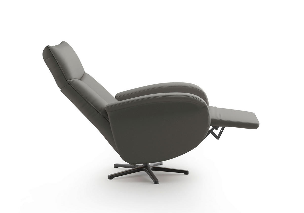 DREHSTUHL Anthrazit  - Anthrazit/Schwarz, MODERN, Leder/Metall (75/112/82cm) - Sit & More