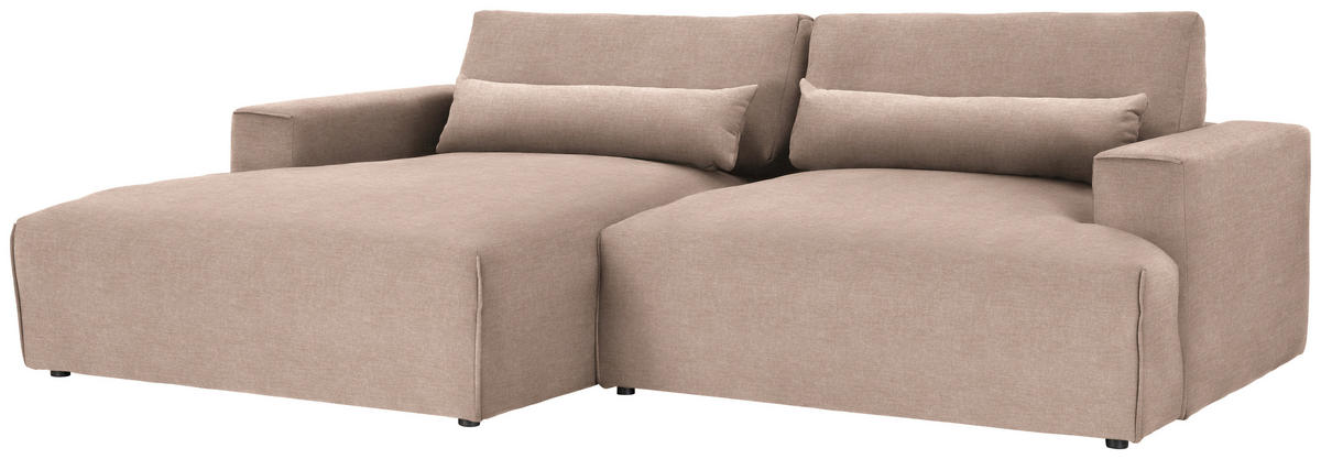 ECKSOFA Struktur Hellbraun  - Hellbraun/Schwarz, Design, Kunststoff/Textil (187/267cm) - Stylife