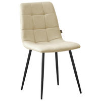 STUHL  in Eisen Webstoff Holz, Metall, Textil  - Beige/Schwarz, MODERN, Holz/Textil (45/86/55cm) - Livetastic