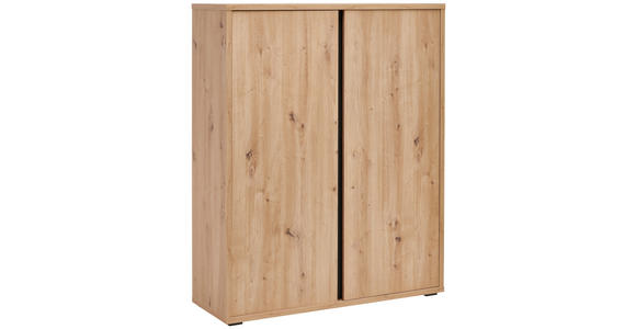 SCHUHSCHRANK 97,5/120/33,8 cm - Eichefarben/Anthrazit, MODERN, Holzwerkstoff/Kunststoff (97,5/120/33,8cm) - Xora