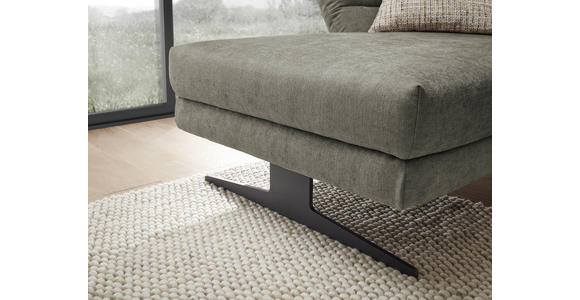 ECKSOFA in Flachgewebe Grün 176-217/259-307 cm - Schwarz/Grün, Design, Textil/Metall (176-217/259-307cm) - Dieter Knoll