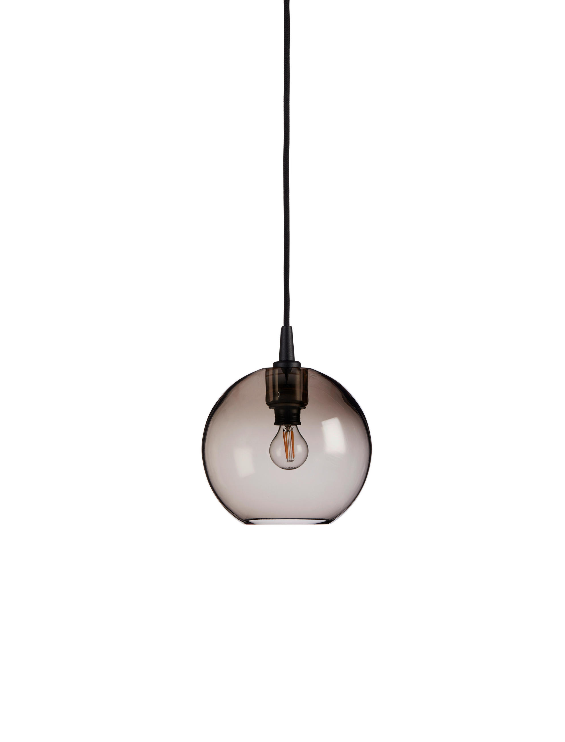 HÄNGELEUCHTE Gloria 19/17,5 cm   - Dunkelbraun/Schwarz, KONVENTIONELL, Glas/Metall (19/17,5cm) - Belid