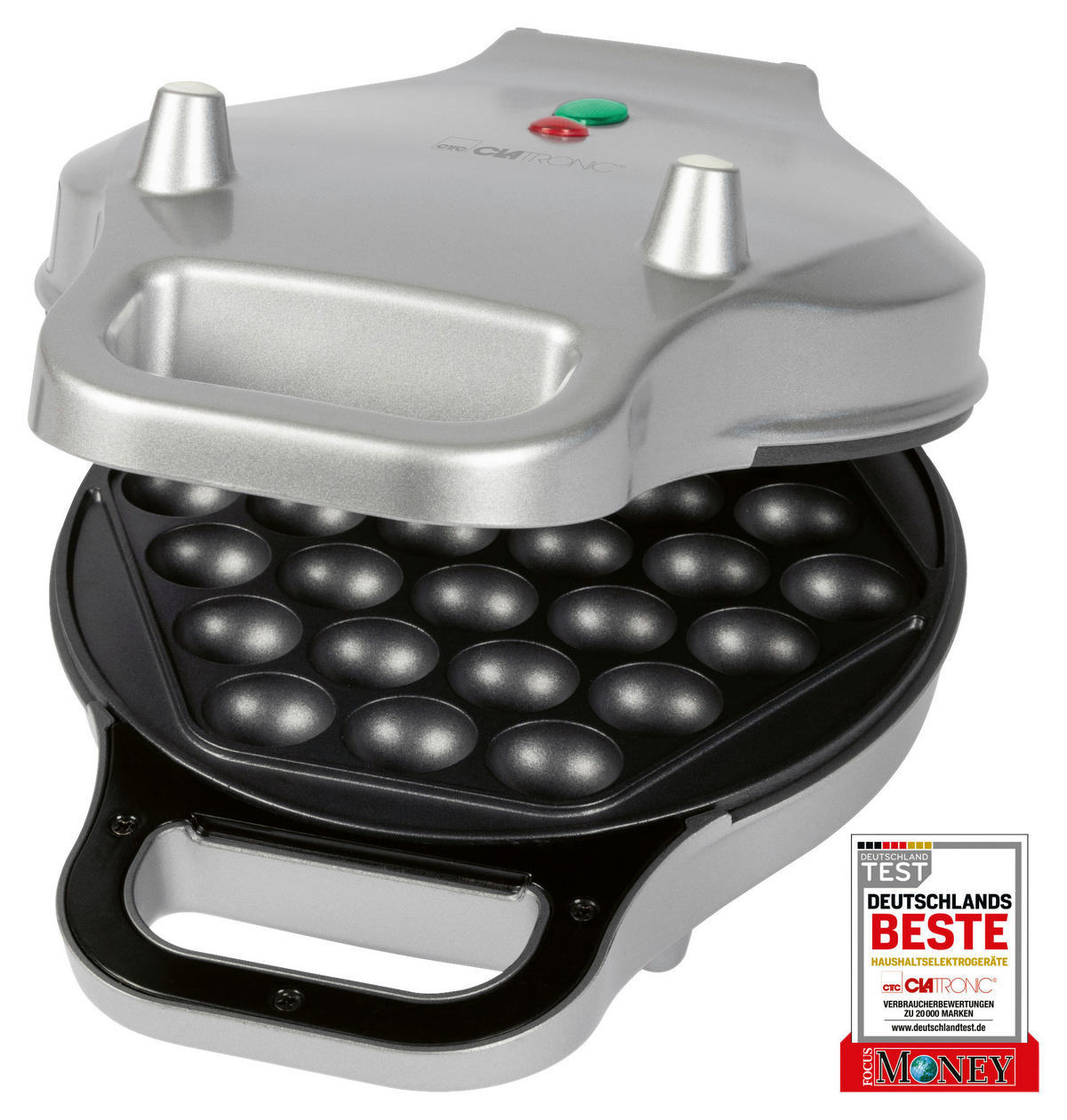 WAFFELAUTOMAT  - Silberfarben, LIFESTYLE, Kunststoff/Metall (20,5/11/28cm) - Clatronic