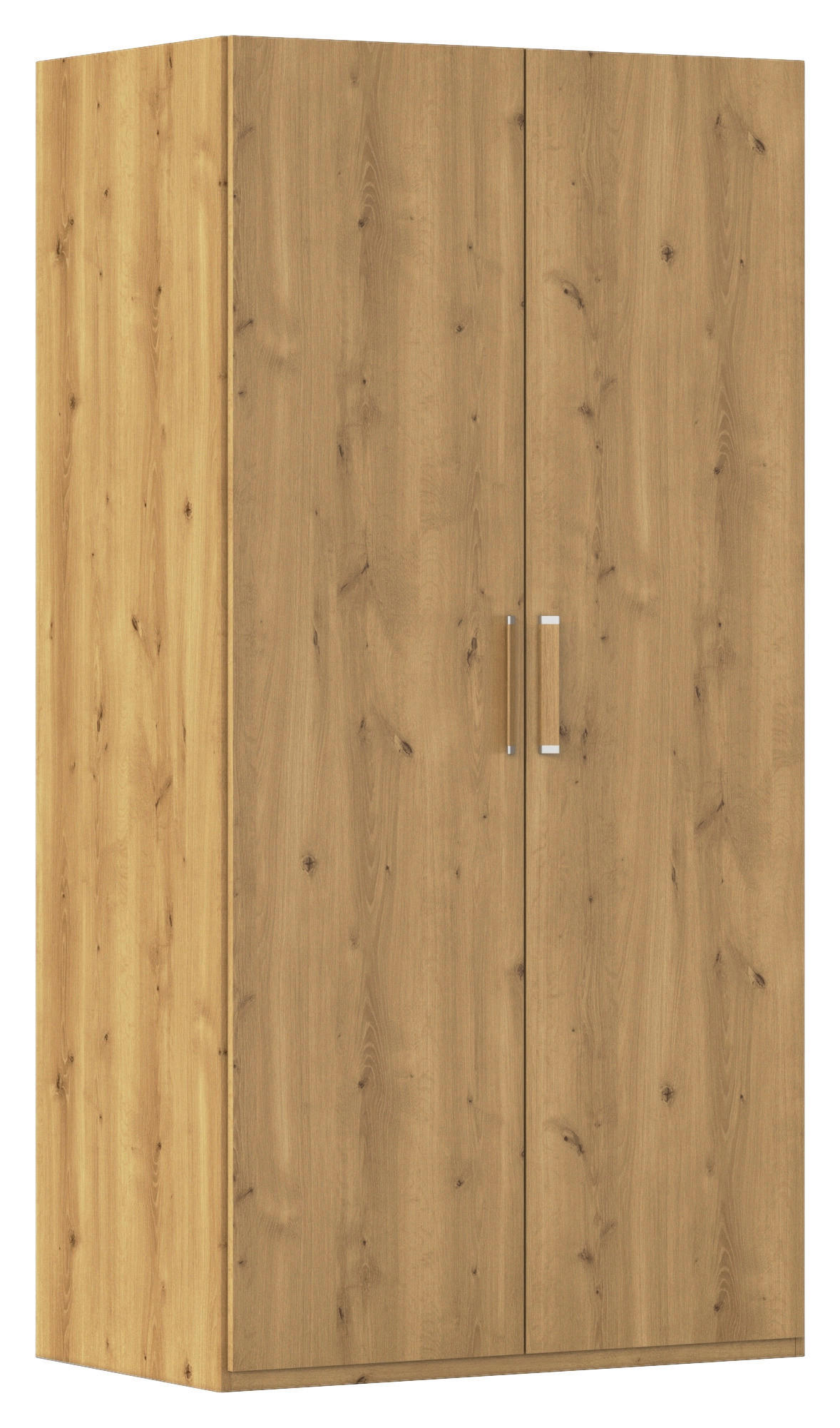 DREHTÜRENSCHRANK 101/197/60 cm 2-türig Eichefarben  - Eichefarben/Silberfarben, Design, Holzwerkstoff/Kunststoff (101/197/60cm) - Novel