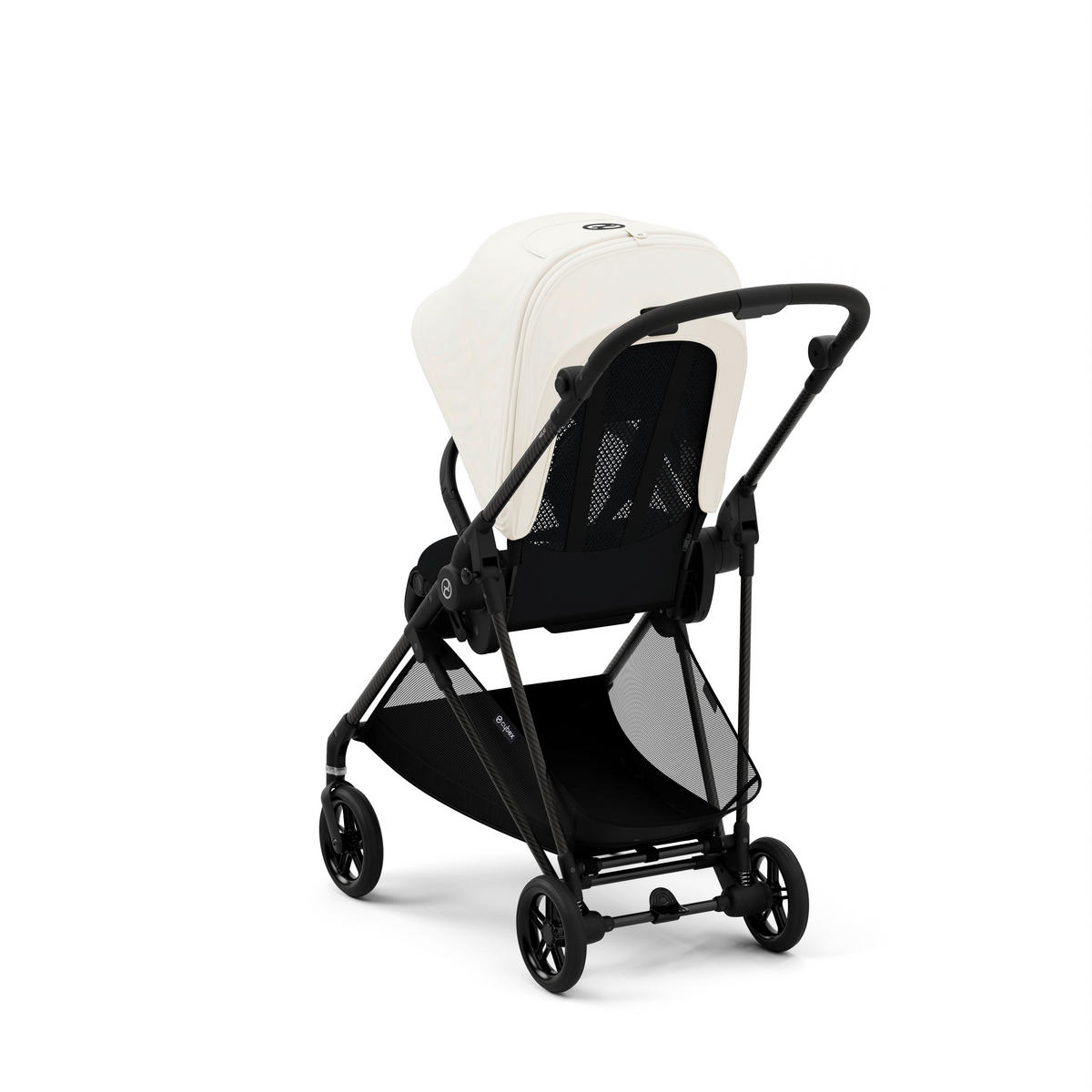 KINDERWAGEN  Melio Carbon  Canvas White  - Schwarz/Weiß, Basics, Textil/Metall (82-91/49/96,5-107cm) - cybex GOLD