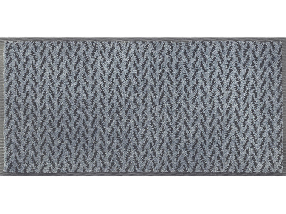 LÄUFER Duo Denim Anthrazit, Blaugrau  - Anthrazit/Blaugrau, Design, Kunststoff/Textil (35/75cm) - wash+dry