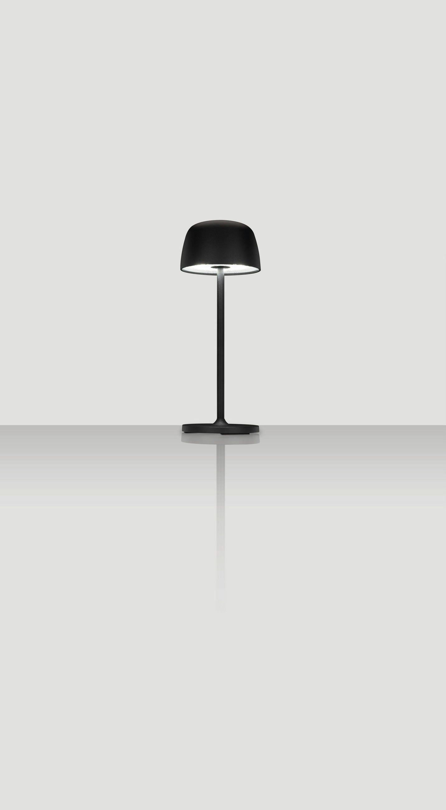 STOLNÍ LAMPA NA BATERIE 10,5/27 cm - černá/průhledné, Design, kov/plast (10,5/27cm) - Novel