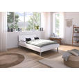 BETT 140/200 cm  in Weiß  - Alufarben/Weiß, Design, Holzwerkstoff/Metall (140/200cm) - Carryhome