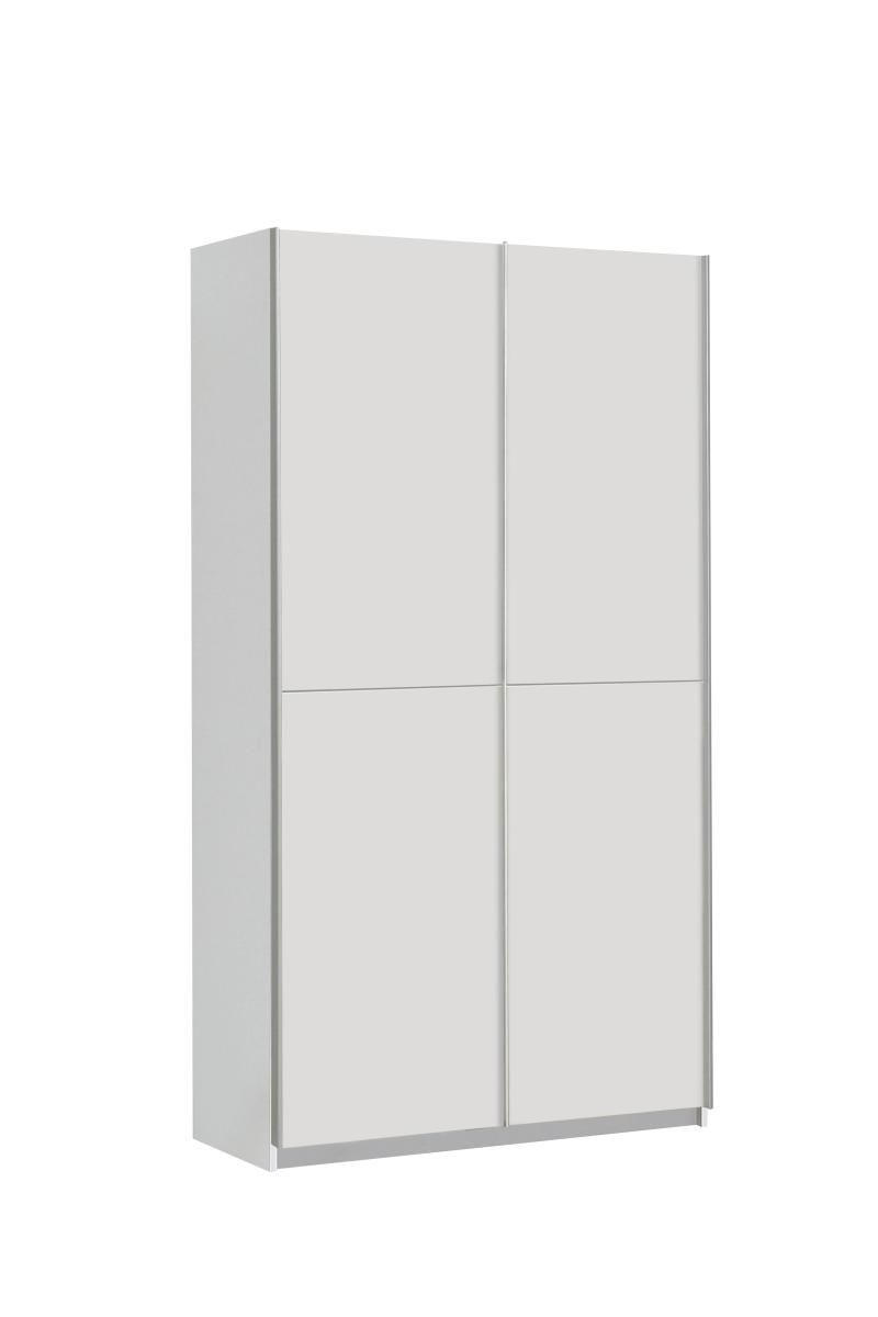 VEČNAMENSKA OMARA, bela - bela/barve aluminija, Design, kovina/leseni material (120/190,5/42cm) - Carryhome