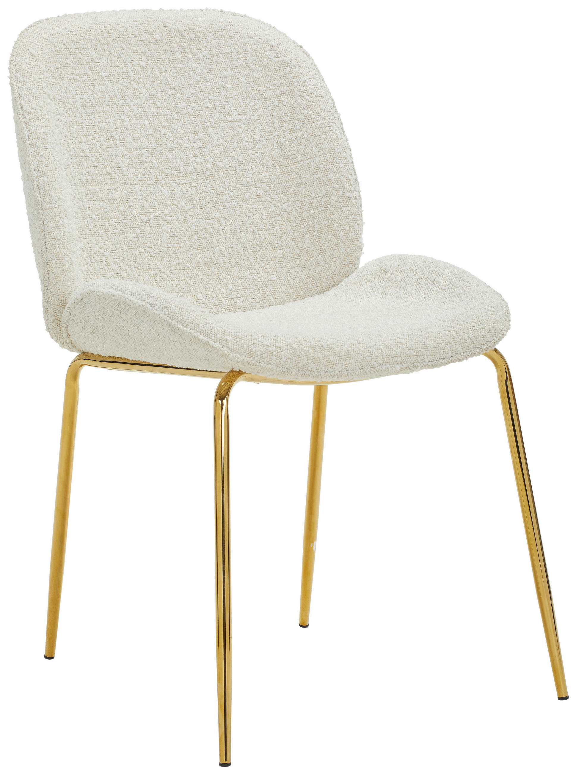 STUHL Webstoff Weiß, Goldfarben Pappel Sperrholz  - Goldfarben/Weiß, Trend, Holz/Textil (46/86/60cm) - P & B