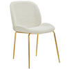 STUHL  in Eisen Webstoff  - Weiss/Goldfarben, Trend, Holz/Textil (46/86/60cm) - P & B