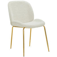 STUHL  in Eisen Webstoff  - Weiss/Goldfarben, Trend, Holz/Textil (46/86/60cm) - P & B