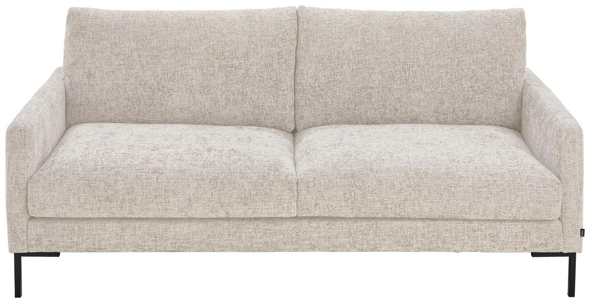 3-SITZER-SOFA in Webstoff Creme  - Creme/Schwarz, Konventionell, Textil/Metall (196/78/90cm) - MID.YOU