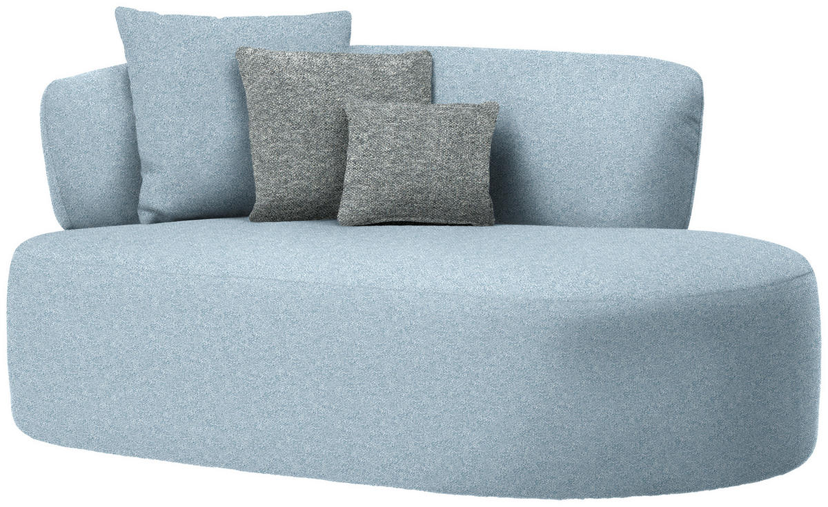 RÉCAMIERE in Flachgewebe Blau, Grau, Grün  - Blau/Schwarz, MODERN, Kunststoff/Textil (166/86/105cm) - Hom`in