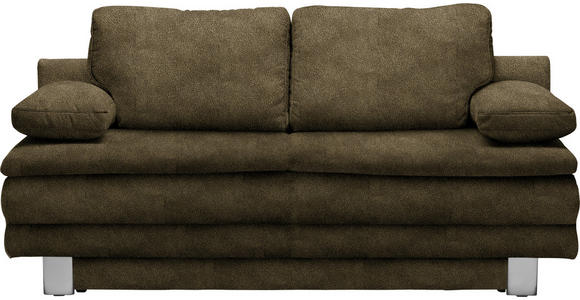 SCHLAFSOFA Flachgewebe Grün - Chromfarben/Grün, Design, Textil/Metall (194/96/86cm) - Novel