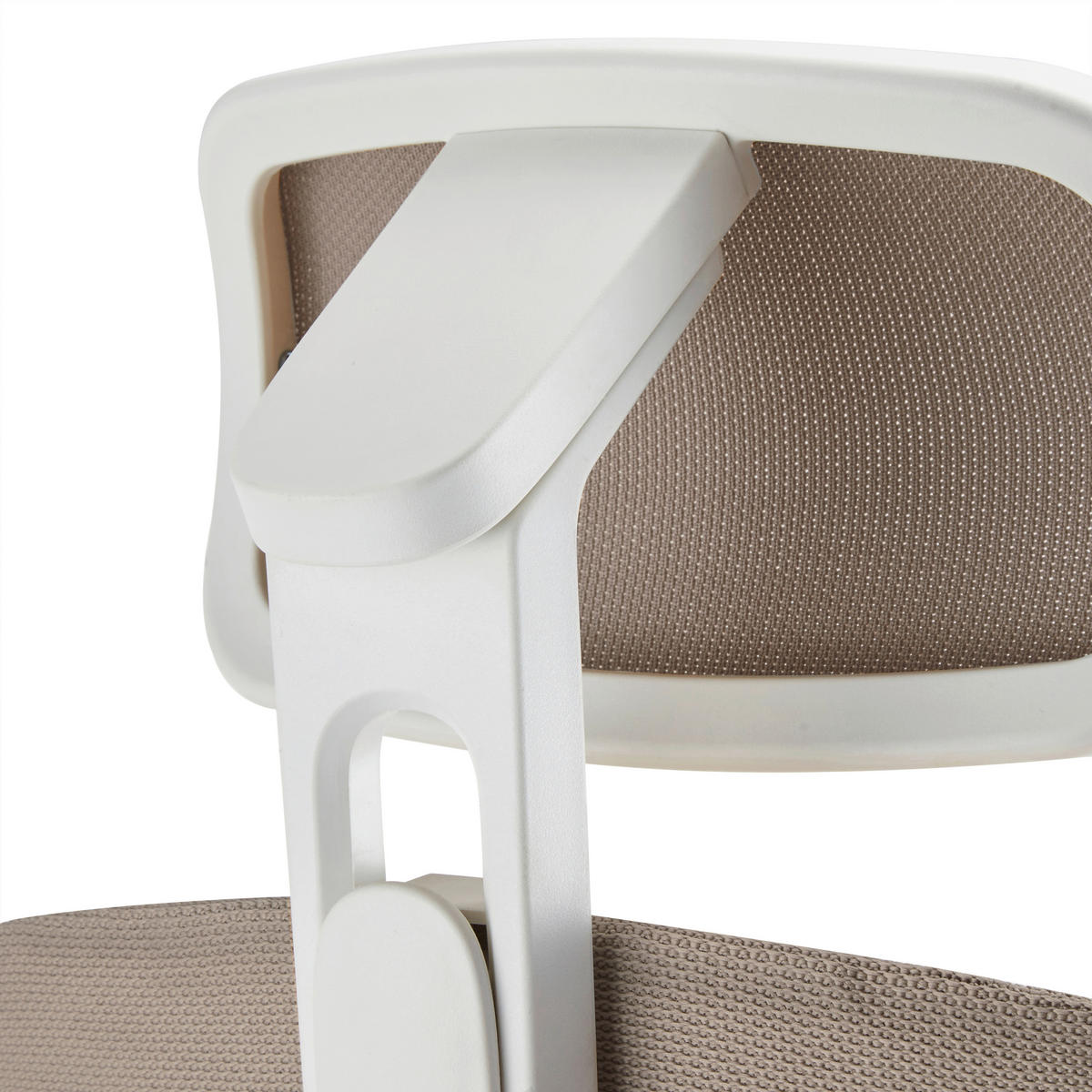 DREHSTUHL Flachgewebe Weiß, Beige  - Beige/Weiß, MODERN, Kunststoff/Textil (71/131/66cm) - MID.YOU
