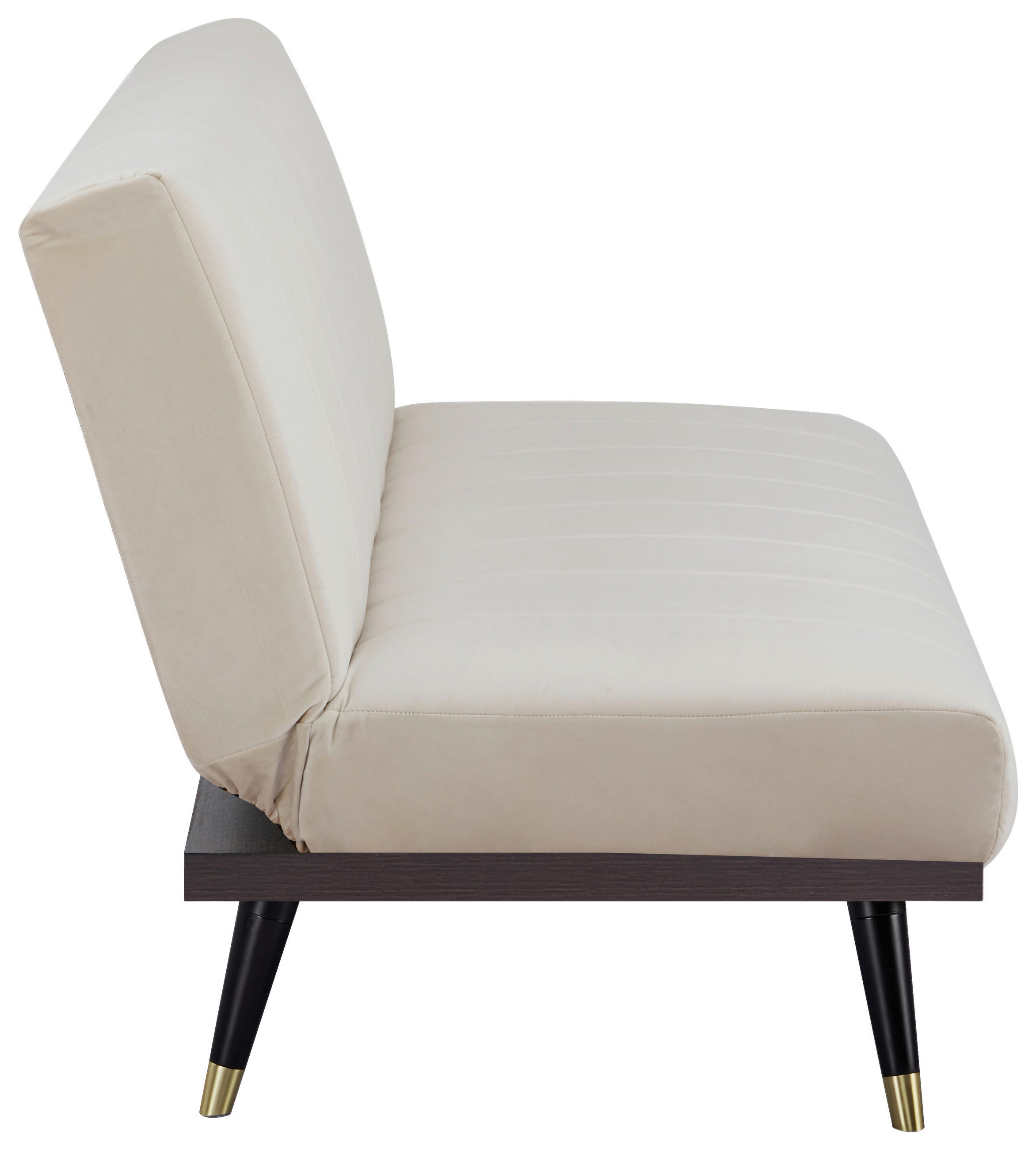 SCHLAFSOFA in Velours Creme  - Creme/Schwarz, MODERN, Holz/Textil (181/82/83cm) - MID.YOU