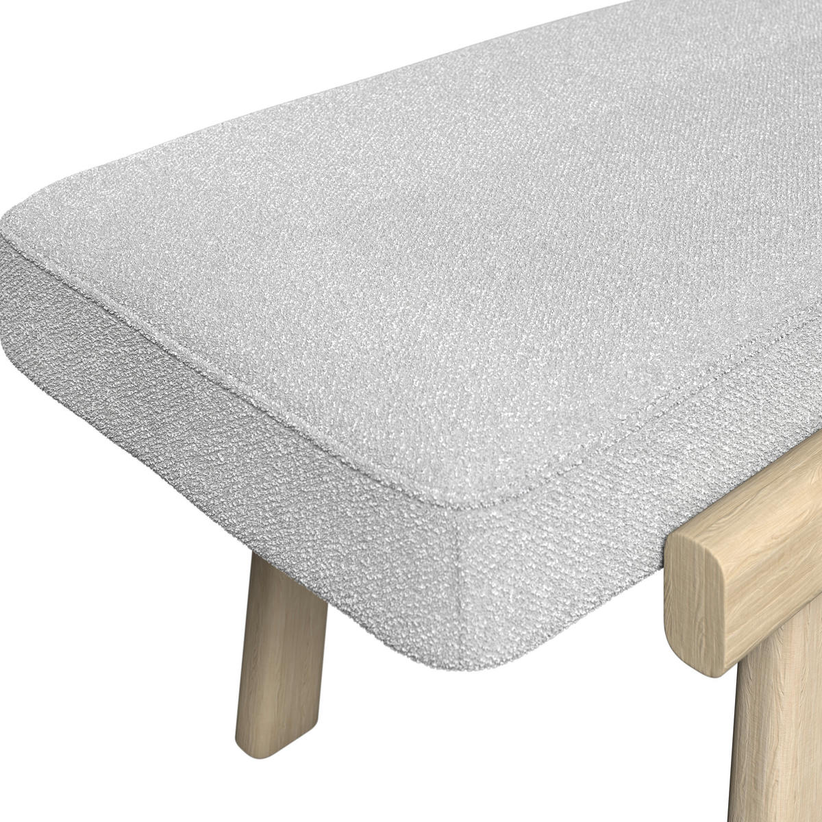SITZBANK 190/45/55 cm Flachgewebe Taupe, Eschefarben, Sandfarben Esche massiv  - Taupe/Sandfarben, ROMANTIK / LANDHAUS, Holz/Textil (190/45/55cm) - Dieter Knoll
