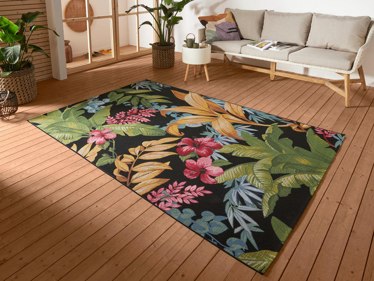 OUTDOORTEPPICH 120/180 cm Flair Multicolor, Goldfarben  - Goldfarben/Multicolor, Design, Kunststoff (120/180cm)