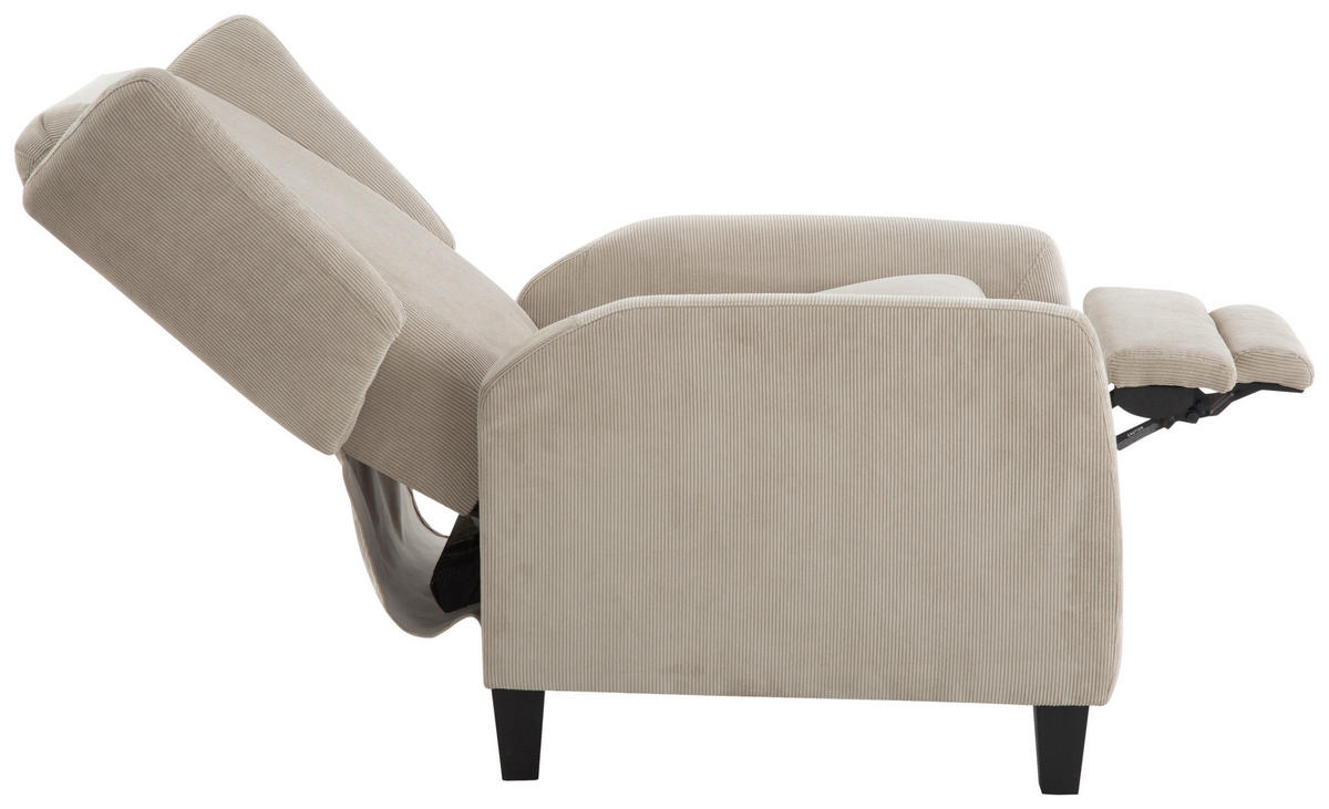 RELAXSESSEL PANNA Cord    - Hellgrau/Schwarz, Design, Kunststoff/Textil (80/105/87-157cm) - P & B