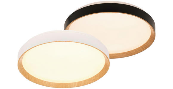 LED-DECKENLEUCHTE Nashville 48/8 cm  - Schwarz/Sonoma Eiche, Basics, Kunststoff/Metall (48/8cm) - Novel