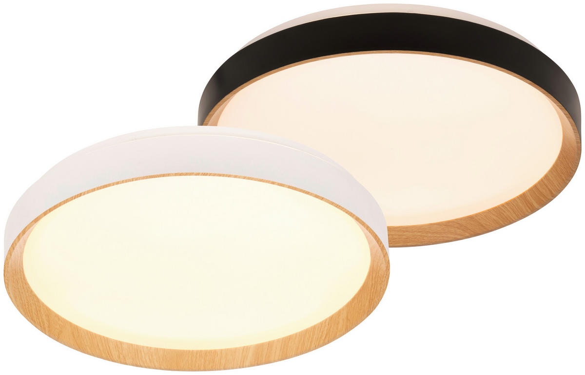 LED-DECKENLEUCHTE Nashville 48/8 cm   - Schwarz/Sonoma Eiche, Basics, Kunststoff/Metall (48/8cm) - Novel