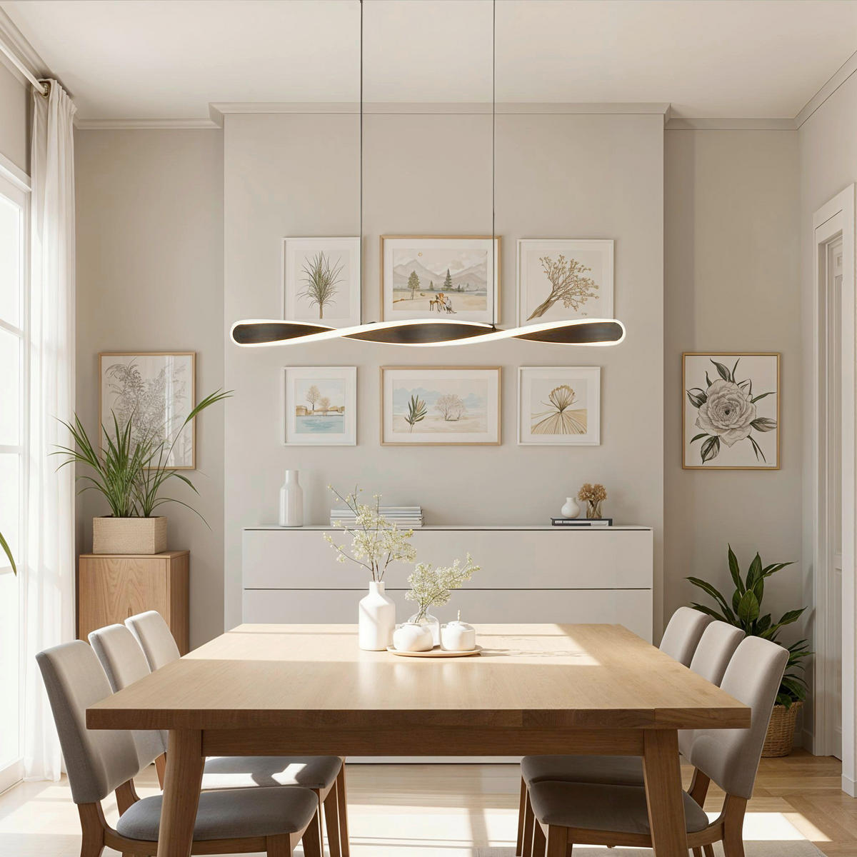 ZÁVESNÉ LED SVIETIDLO, 89/6/150 cm  - čierna, Design, kov/plast (89/6/150cm) - Novel