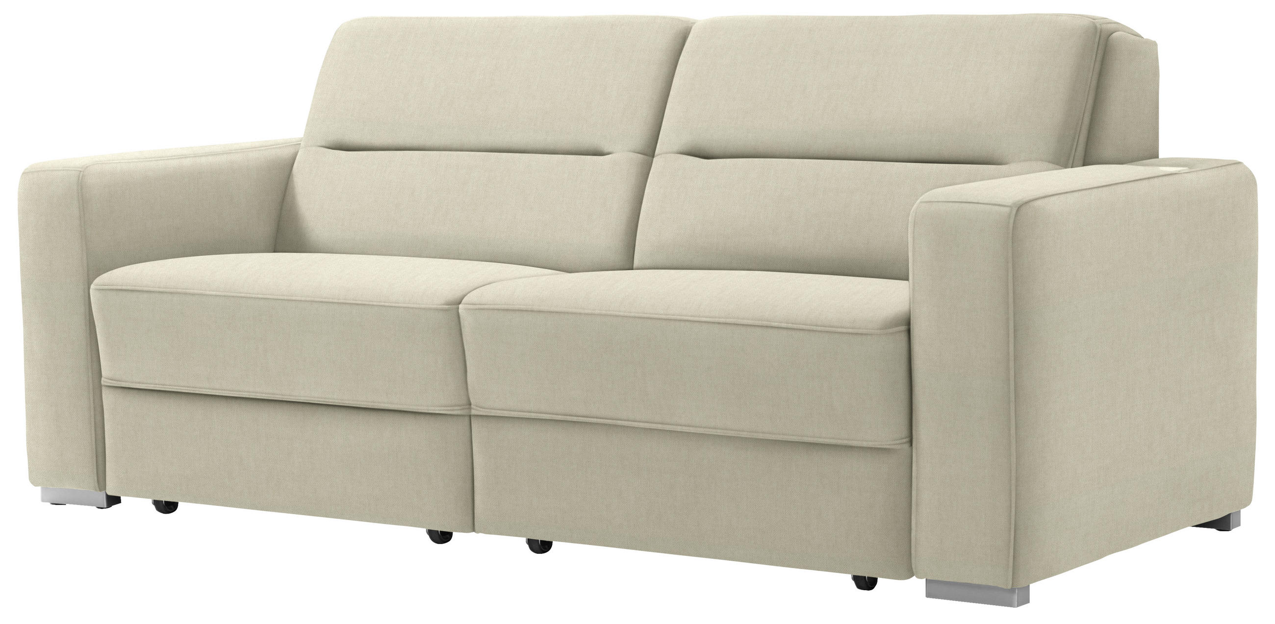 SCHLAFSOFA in Sandfarben  - Sandfarben, KONVENTIONELL, Textil/Metall (202/86/92cm) - Sedda