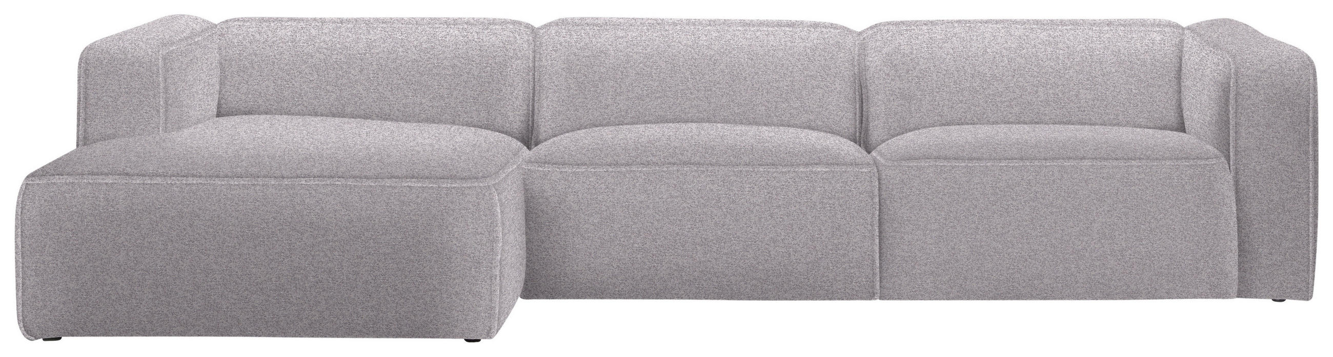 ECKSOFA in Webstoff Grau, Flieder  - Flieder/Schwarz, Design, Kunststoff/Textil (163/332cm) - Stylife
