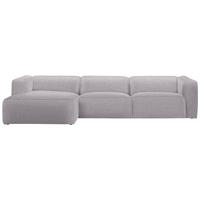 ECKSOFA in Webstoff Grau, Flieder  - Flieder/Schwarz, Design, Kunststoff/Textil (163/332cm) - Stylife