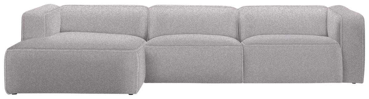 ECKSOFA in Webstoff Grau, Flieder  - Flieder/Schwarz, Design, Kunststoff/Textil (163/332cm) - Stylife